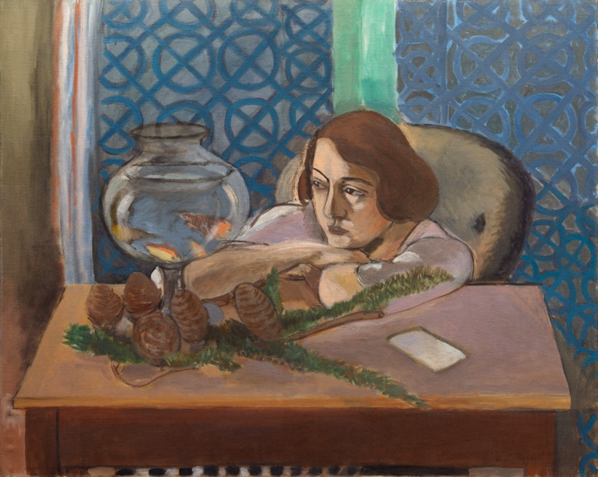 Woman before an Aquarium