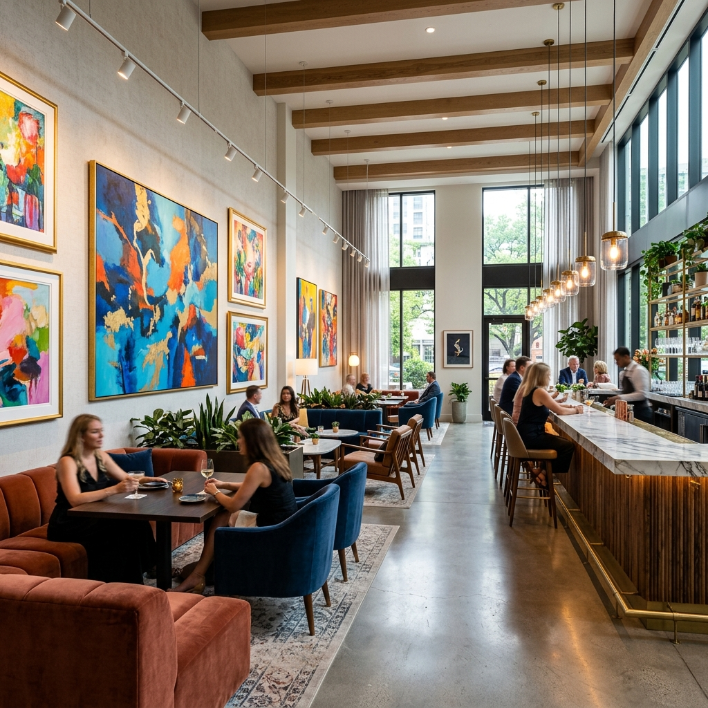 Beautiful artwork displayed in a venue space